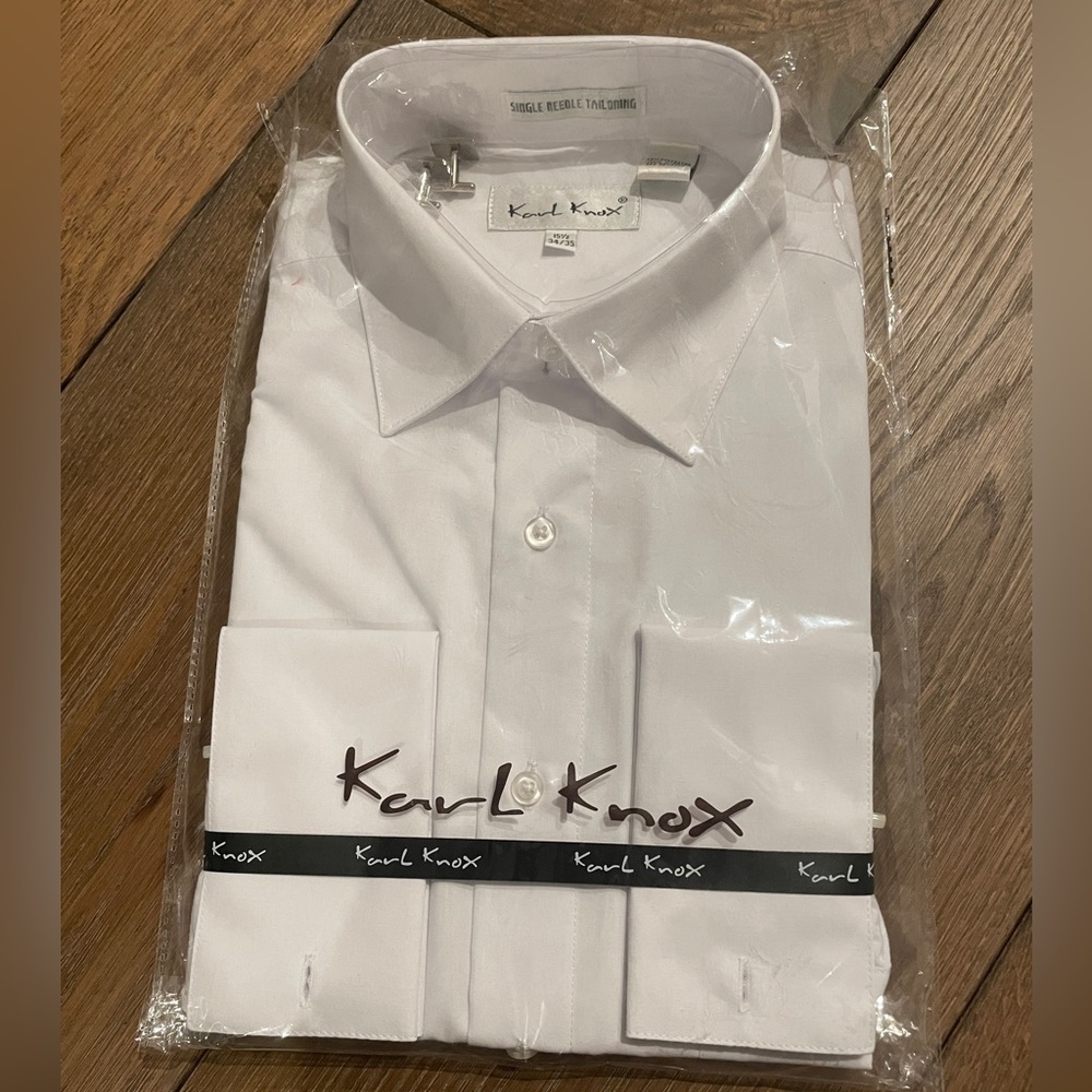 NWT Karl Knox white dress shirt